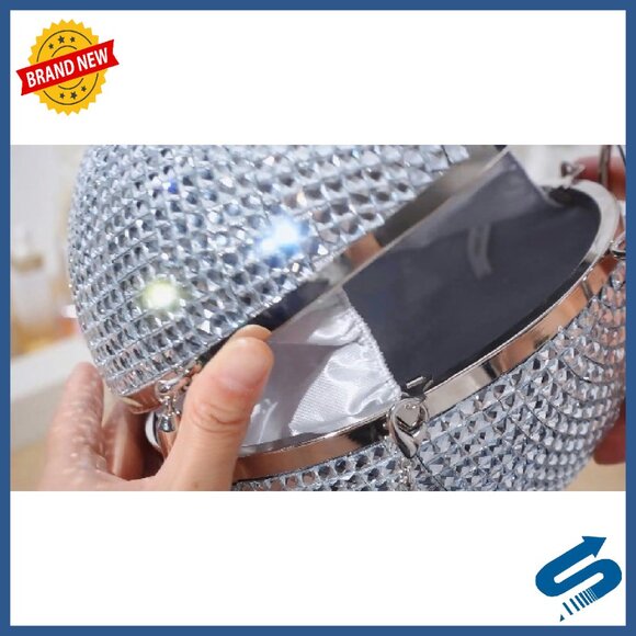 Crystal Rhinestone Disco Ball Clutch Crossbody Evening Party Purse